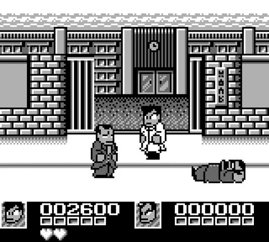 An screenshot of a Kunio Game Boy game.